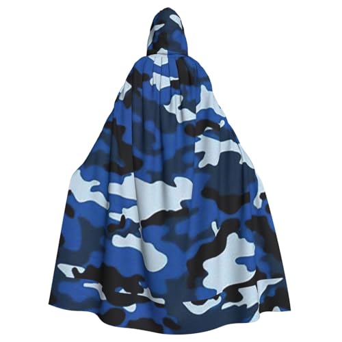 TTIGLHOH Großer Kapuzenumhang mit blauem Camouflage-Muster, für Erwachsene, Halloween, 140 cm lang, ideal für Zauberer-Bademantel TTIGLHOH Großer Kapuzenumhang mit blauem Camouflage-Muster, für Erwachsene, Halloween, 140 cm lang, ideal für Zauberer-Bademantel von TTIGLHOH