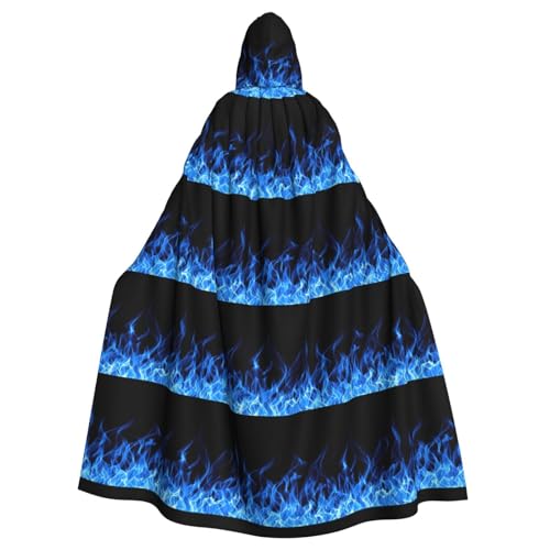 TTIGLHOH Großer Kapuzenumhang mit blauer Flamme, für Erwachsene, Halloween, 140 cm lang, ideal für Zauberer-Bademantel TTIGLHOH Großer Kapuzenumhang mit blauer Flamme, für Erwachsene, Halloween, 140 cm lang, ideal für Zauberer-Bademantel von TTIGLHOH