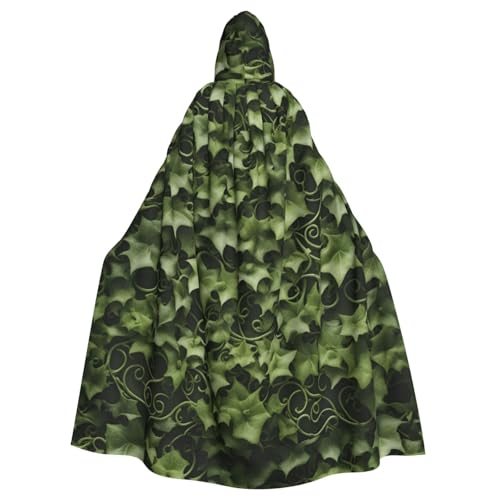 TTIGLHOH Großer Kapuzenumhang mit floralen Wirbeln und Efeu-Druck, für Erwachsene, Halloween, 140 cm lang, ideal für Zauberer-Bademantel TTIGLHOH Großer Kapuzenumhang mit floralen Wirbeln und Efeu-Druck, für Erwachsene, Halloween, 140 cm lang, ideal für Zauberer-Bademantel von TTIGLHOH