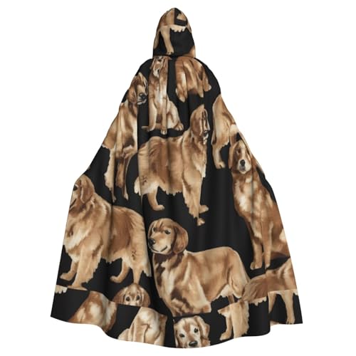 TTIGLHOH Großer Kapuzenumhang mit goldenem Retriever-Aufdruck, für Erwachsene, Halloween, 140 cm lang, ideal für Zauberer-Bademantel TTIGLHOH Großer Kapuzenumhang mit goldenem Retriever-Aufdruck, für Erwachsene, Halloween, 140 cm lang, ideal für Zauberer-Bademantel von TTIGLHOH