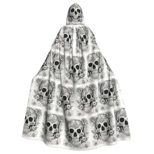 TTIGLHOH Großer Kapuzenumhang mit mexikanischem Totenkopf-Druck, für Erwachsene, Halloween, 140 cm lang, ideal für Zauberer-Bademantel TTIGLHOH Großer Kapuzenumhang mit mexikanischem Totenkopf-Druck, für Erwachsene, Halloween, 140 cm lang, ideal für Zauberer-Bademantel von TTIGLHOH