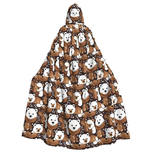 TTIGLHOH Großer Kapuzenumhang mit weißem Bär, brauner Bär, für Erwachsene, Halloween, 140 cm lang, ideal für Zauberer-Bademantel TTIGLHOH Großer Kapuzenumhang mit weißem Bär, brauner Bär, für Erwachsene, Halloween, 140 cm lang, ideal für Zauberer-Bademantel von TTIGLHOH