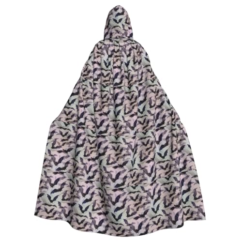 TTIGLHOH Halloween-Fledermaus-Umhang mit grauem Druck, großer Kapuzenumhang für Erwachsene, Halloween-Kapuze, 140 cm lang, ideal für Zauberer-Bademantel TTIGLHOH Halloween-Fledermaus-Umhang mit grauem Druck, großer Kapuzenumhang für Erwachsene, Halloween-Kapuze, 140 cm lang, ideal für Zauberer-Bademantel von TTIGLHOH