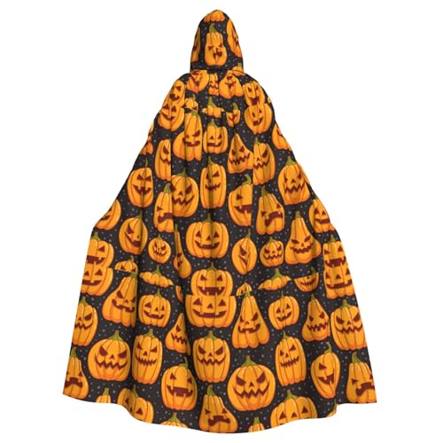 TTIGLHOH Halloween-Kürbis-Muster, großer Kapuzenumhang für Erwachsene, Halloween-Kapuze, 140 cm lang, ideal für Zauberer-Bademantel TTIGLHOH Halloween-Kürbis-Muster, großer Kapuzenumhang für Erwachsene, Halloween-Kapuze, 140 cm lang, ideal für Zauberer-Bademantel von TTIGLHOH