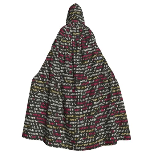 TTIGLHOH Programmier-Code-Druck, großer Kapuzenumhang für Erwachsene, Halloween, mit Kapuze, 140 cm lang, ideal für Zauberer-Bademantel TTIGLHOH Programmier-Code-Druck, großer Kapuzenumhang für Erwachsene, Halloween, mit Kapuze, 140 cm lang, ideal für Zauberer-Bademantel von TTIGLHOH