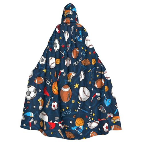 TTIGLHOH Sport-Baseball-Spiel-Druck, großer Kapuzenumhang für Erwachsene, Halloween, mit Kapuze, 140 cm lang, ideal für Zauberer-Robe TTIGLHOH Sport-Baseball-Spiel-Druck, großer Kapuzenumhang für Erwachsene, Halloween, mit Kapuze, 140 cm lang, ideal für Zauberer-Robe von TTIGLHOH