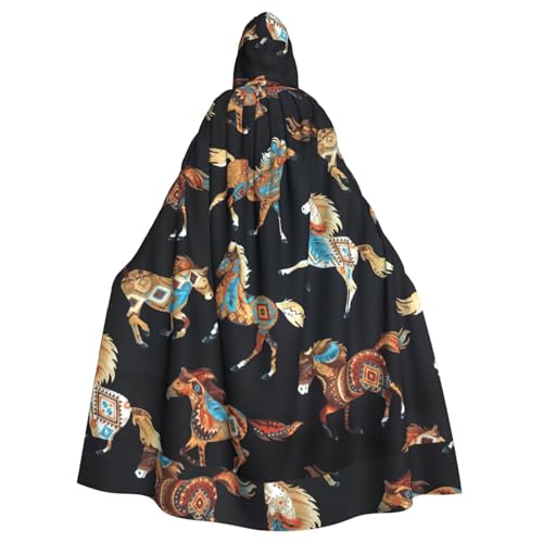 TTIGLHOH Umhang mit braunem Pferde-Aufdruck, großer Kapuzenumhang für Erwachsene, Halloween, 140 cm lang, ideal für Zauberer-Bademantel TTIGLHOH Umhang mit braunem Pferde-Aufdruck, großer Kapuzenumhang für Erwachsene, Halloween, 140 cm lang, ideal für Zauberer-Bademantel von TTIGLHOH