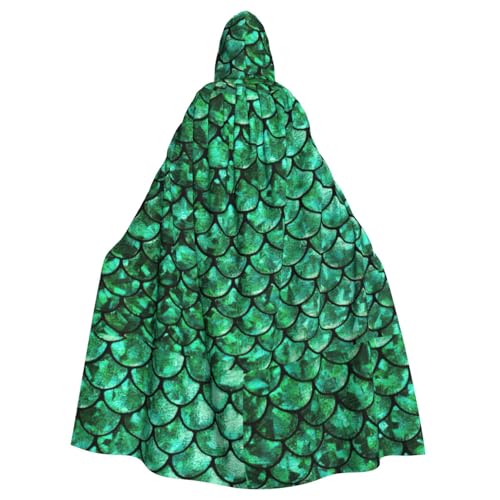 TTIGLHOH Umhang mit grüner Fischschuppe, großer Kapuzenumhang für Erwachsene, Halloween, 140 cm lang, ideal für Zauberer-Bademantel TTIGLHOH Umhang mit grüner Fischschuppe, großer Kapuzenumhang für Erwachsene, Halloween, 140 cm lang, ideal für Zauberer-Bademantel von TTIGLHOH