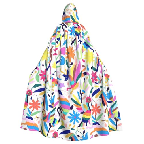 TTIGLHOH Umhang mit mexikanischem Otomi-Tierdruck, großer Kapuzenumhang für Erwachsene, Halloween, 140 cm lang, ideal für Zauberer-Bademantel TTIGLHOH Umhang mit mexikanischem Otomi-Tierdruck, großer Kapuzenumhang für Erwachsene, Halloween, 140 cm lang, ideal für Zauberer-Bademantel von TTIGLHOH