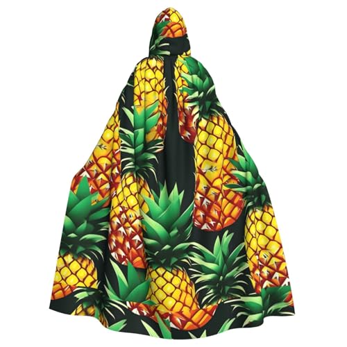 TTIGLHOH Umhang mit tropischer Frucht, Ananas, großer Kapuzenumhang für Erwachsene, Halloween, 140 cm lang, ideal für Zauberer-Bademantel TTIGLHOH Umhang mit tropischer Frucht, Ananas, großer Kapuzenumhang für Erwachsene, Halloween, 140 cm lang, ideal für Zauberer-Bademantel von TTIGLHOH
