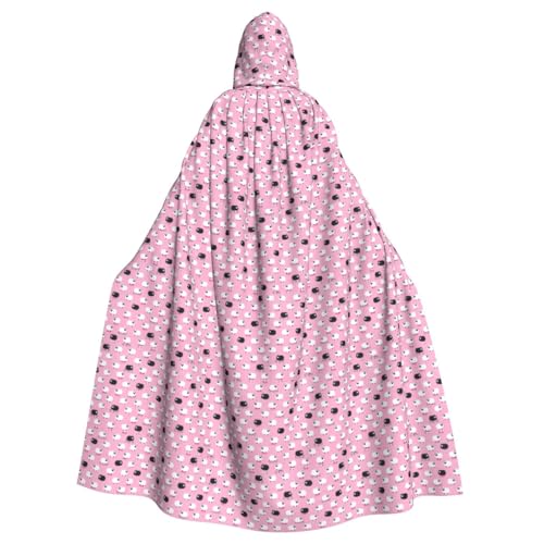 TTIGLHOH Weißes Schaf auf rosa Hintergrund, großer Kapuzenumhang für Erwachsene, Halloween, mit Kapuze, 140 cm lang, ideal für Zauberer-Bademantel TTIGLHOH Weißes Schaf auf rosa Hintergrund, großer Kapuzenumhang für Erwachsene, Halloween, mit Kapuze, 140 cm lang, ideal für Zauberer-Bademantel von TTIGLHOH