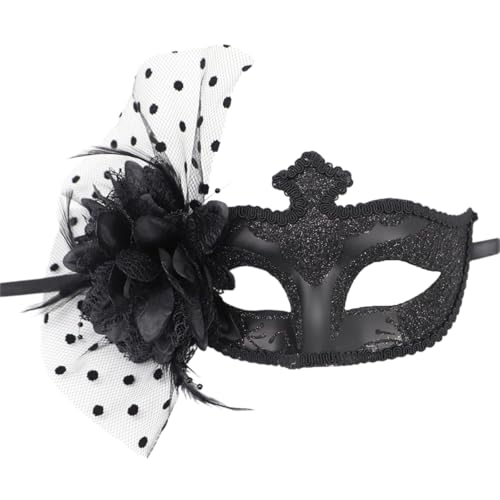 TTTLLNN Gefiederte Maskerade Halloween Party Auge Blume Dekoration Maskerade Halbgesicht für Frauen Cosplay von TTTLLNN