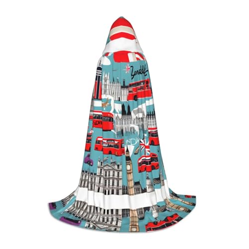 TTYDOKLA Kapuzenumhang mit Aufdruck "I Like London", Zauberer- und Renaissance-Umhang mit Kapuze, für Rollenspiele und Partys TTYDOKLA Kapuzenumhang mit Aufdruck "I Like London", Zauberer- und Renaissance-Umhang mit Kapuze, für Rollenspiele und Partys von TTYDOKLA