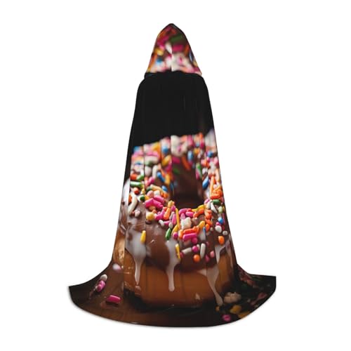 TTYDOKLA Kapuzenumhang mit Donut-Druck, Zauberer und Renaissance-Kostüm, Umhang mit Kapuze, für Rollenspiele und Partys TTYDOKLA Kapuzenumhang mit Donut-Druck, Zauberer und Renaissance-Kostüm, Umhang mit Kapuze, für Rollenspiele und Partys von TTYDOKLA