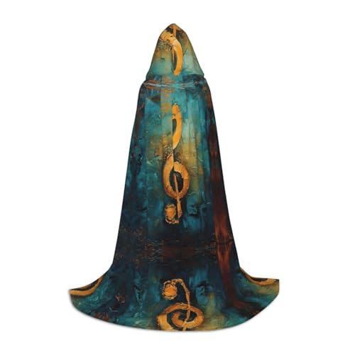 TTYDOKLA Kapuzenumhang mit Musik-Symbol-Druck, Zauberer und Renaissance-Kostüm, Umhang mit Kapuze, für Rollenspiele und Partys TTYDOKLA Kapuzenumhang mit Musik-Symbol-Druck, Zauberer und Renaissance-Kostüm, Umhang mit Kapuze, für Rollenspiele und Partys von TTYDOKLA