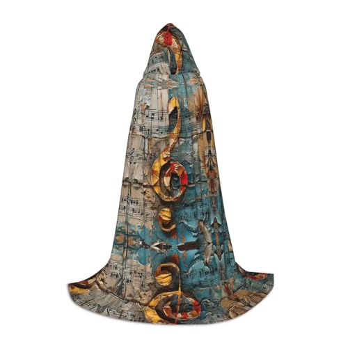 TTYDOKLA Kapuzenumhang mit Musiknoten-Druck, Zauberer und Renaissance-Kostüm, Umhang mit Kapuze, für Rollenspiele und Partys TTYDOKLA Kapuzenumhang mit Musiknoten-Druck, Zauberer und Renaissance-Kostüm, Umhang mit Kapuze, für Rollenspiele und Partys von TTYDOKLA