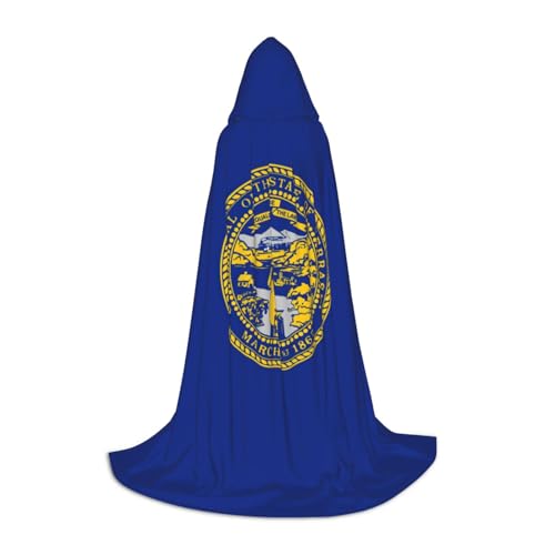 TTYDOKLA Kapuzenumhang mit Nebraska-Flagge, Zauberer- und Renaissance-Kostüm, Umhang mit Kapuze, für Rollenspiele und Partys von TTYDOKLA