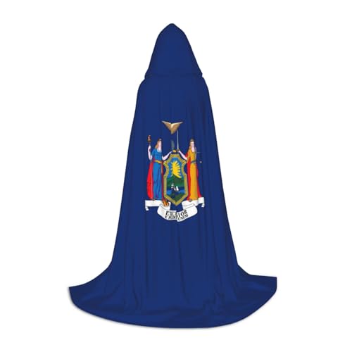 TTYDOKLA Kapuzenumhang mit New York-Flagge, Zauberer- und Renaissance-Kostüm, Umhang mit Kapuze, für Rollenspiele und Partys von TTYDOKLA
