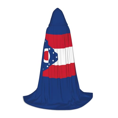 TTYDOKLA Kapuzenumhang mit Ohio Staatsflagge, Zauberer- und Renaissance-Kostüm, Umhang mit Kapuze, für Rollenspiele und Partys von TTYDOKLA