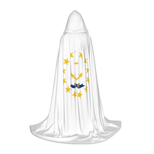 TTYDOKLA Kapuzenumhang mit Rhode Island-Staatsflagge, Zauberer- und Renaissance-Kostüm, Umhang mit Kapuze, für Rollenspiele und Partys von TTYDOKLA