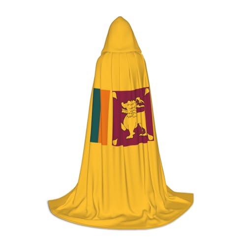 TTYDOKLA Kapuzenumhang mit Sri Lanka-Flagge, Zauberer- und Renaissance-Kostüm, Umhang mit Kapuze, für Rollenspiele und Partys von TTYDOKLA