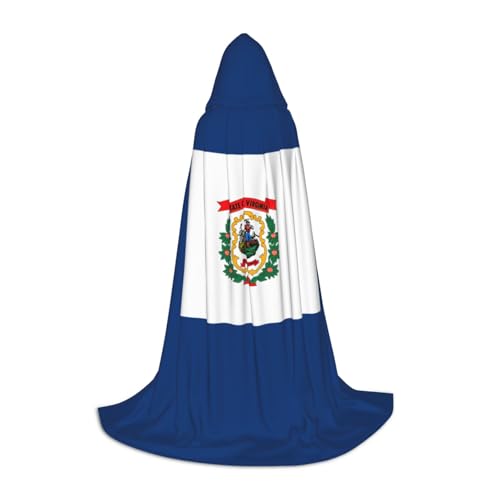 TTYDOKLA Kapuzenumhang mit West-Virginia-Staatsflagge, Zauberer- und Renaissance-Kostüm, Umhang mit Kapuze, für Rollenspiele und Partys von TTYDOKLA