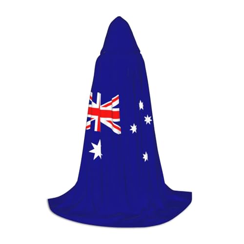 TTYDOKLA Kapuzenumhang mit australischer Flagge, Zauberer- und Renaissance-Kostüm, Umhang mit Kapuze, für Rollenspiele und Partys von TTYDOKLA