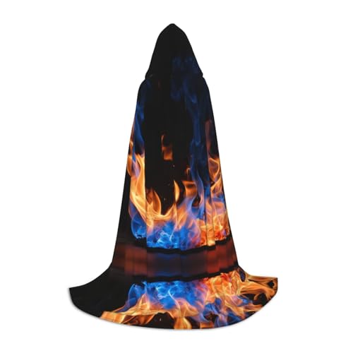 TTYDOKLA Kapuzenumhang mit blauem Flammenmuster, Zauberer und Renaissance-Kostüm, Umhang mit Kapuze, für Rollenspiele und Partys TTYDOKLA Kapuzenumhang mit blauem Flammenmuster, Zauberer und Renaissance-Kostüm, Umhang mit Kapuze, für Rollenspiele und Partys von TTYDOKLA