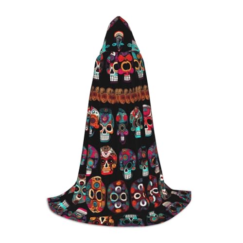 TTYDOKLA Kapuzenumhang mit mexikanischem Totenkopf-Druck, Zauberer und Renaissance-Kostüm, Umhang mit Kapuze, für Rollenspiele und Partys TTYDOKLA Kapuzenumhang mit mexikanischem Totenkopf-Druck, Zauberer und Renaissance-Kostüm, Umhang mit Kapuze, für Rollenspiele und Partys von TTYDOKLA