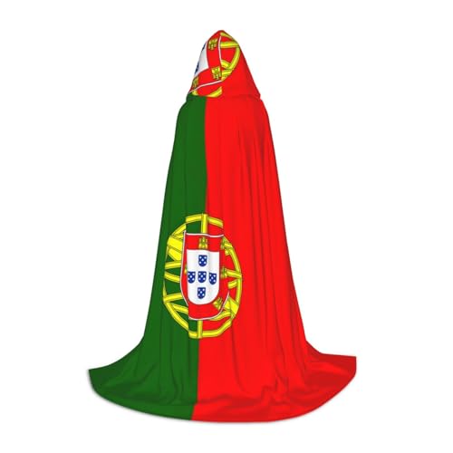 TTYDOKLA Kapuzenumhang mit portugiesischer Flagge, Zauberer- und Renaissance-Kostüm, Umhang mit Kapuze, für Rollenspiele und Partys von TTYDOKLA
