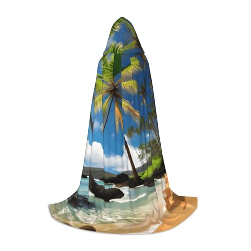 TTYDOKLA Kapuzenumhang mit tropischer Palme, Hawaii-Stranddruck, Zauberer- und Renaissance-Kostüm, Umhang mit Kapuze, für Rollenspiele und Partys TTYDOKLA Kapuzenumhang mit tropischer Palme, Hawaii-Stranddruck, Zauberer- und Renaissance-Kostüm, Umhang mit Kapuze, für Rollenspiele und Partys von TTYDOKLA