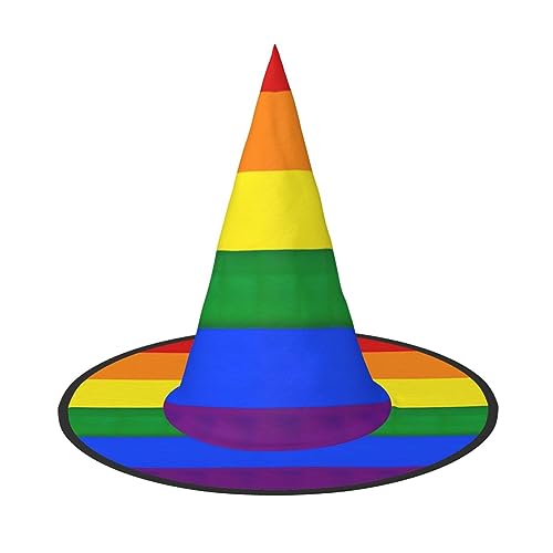 TTYDOKLA Regenbogen-Flagge, Halloween-Hexenhut, Dekoration, Zauberer-Hüte für Halloween, Halloween-Party-Hüte von TTYDOKLA