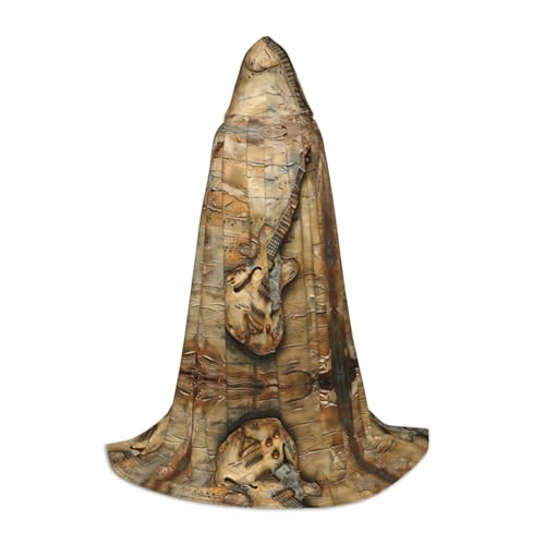 TTYDOKLA Schöner Kapuzenumhang mit Gitarren-Druck, Zauberer und Renaissance-Kostüm, Umhang mit Kapuze, für Rollenspiele und Partys TTYDOKLA Schöner Kapuzenumhang mit Gitarren-Druck, Zauberer und Renaissance-Kostüm, Umhang mit Kapuze, für Rollenspiele und Partys von TTYDOKLA