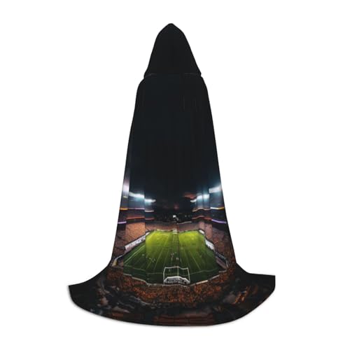 TTYDOKLA Stadion-Fußball-Umhang mit Kapuze, Satdiumfeld, Licht, Nacht, Zauberer- und Renaissance-Kostüm, Umhang mit Kapuze, für Rollenspiele und Partys von TTYDOKLA