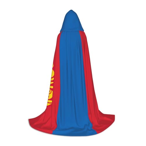 TTYDOKLA Umhang mit Kapuze mit mongolischer Flagge, Zauberer und Renaissance, Kostüm mit Kapuze, für Rollenspiele und Partys von TTYDOKLA