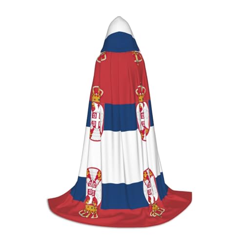 TTYDOKLA Umhang mit Kapuze und Flagge von Serbien, Zauberer und Renaissance, Kostüm mit Kapuze, für Rollenspiele und Partys von TTYDOKLA