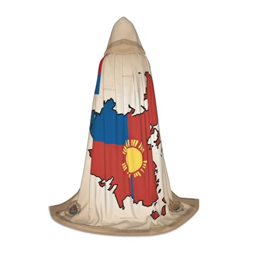 TTYDOKLA Umhang mit abstrakter mongolischer Flagge, mit Kapuze, Zauberer- und Renaissance-Kostüm, Umhang mit Kapuze, für Rollenspiele und Partys TTYDOKLA Umhang mit abstrakter mongolischer Flagge, mit Kapuze, Zauberer- und Renaissance-Kostüm, Umhang mit Kapuze, für Rollenspiele und Partys von TTYDOKLA