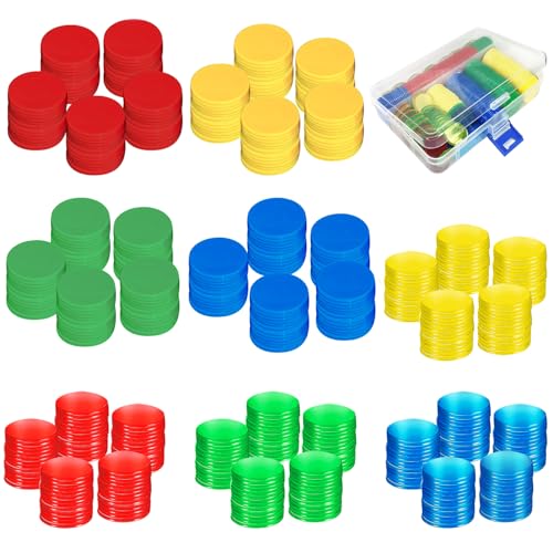 TTYSHIP® 400 Stück Bingo Chips, Bunte Spielchips Plastik mit Aufbewahrungsbox, Bingo Spiel Chips, Plastikchips Bunt für Kinder Mathe oder Bingo Spiel von TTYSHIP