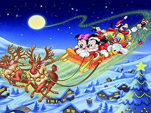 TTbaoz 1000 Puzzleteile aus Papier, Mickey und Minnie Mouse Christmas, Puzzles für Erwachsene 1000 Stück, Puzzles für Kinder, Wohnkultur für Erwachsene （38 * 26cm） von TTbaoz