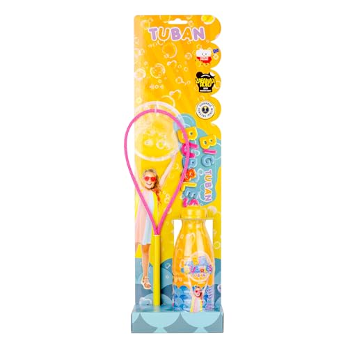 TUBAN Seifenblasen Set für Riesenseifenblasen – Seifenblasen – Seifenblasenring + 400 ml Seifenblasenflüssigkeit – Spielzeug für Kinder – Outdoor Seifenblasen Set von TUBAN
