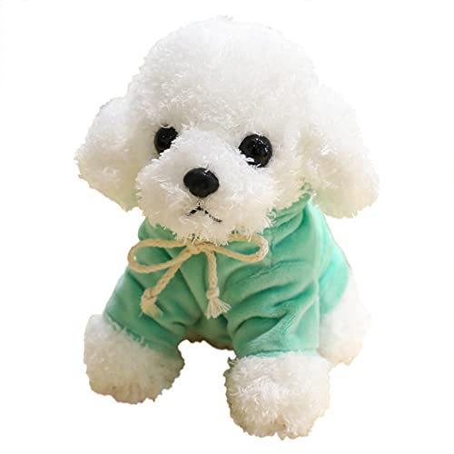Simulation Teddy Hund Actionfigur Super süßes Hündchen Plüschtier Stoffpuppe Kinder weibliches Geburtstagsgeschenk 15 cm (Green, A) von TUDUZ