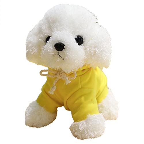 Simulation Teddy Hund Actionfigur Super süßes Hündchen Plüschtier Stoffpuppe Kinder weibliches Geburtstagsgeschenk 15 cm (Yellow, A) von TUDUZ