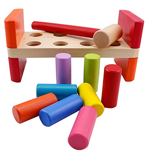 TUDUZ Instrumente Punch Block Mallet Drop und Bankhämmern aus Holz mit Toy Education Bausteine Holz Baby (Multicolor, One Size) von TUDUZ