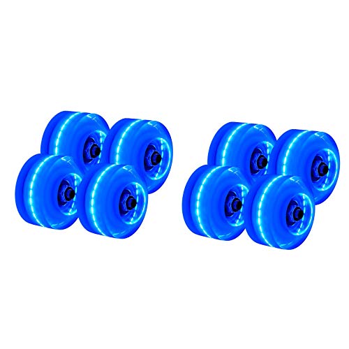 TUDUZ Luminous up Quad Ice Skate Wheels mit verbauten Bankrolllagern sind 8-PC Ultraleicht (Blue, One Size) von TUDUZ