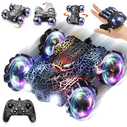 Ferngesteuertes Auto ab 3-10 Jahre, 4WD Drift 360° Drehung Stunt Car Spider Spielzeug Ferngesteuertes Auto mit Handsteuerung und LED-Lichter, Geburtstags Geschenke für Kinder Jungen Mädchen ab 3 Jahre von TUKIIE