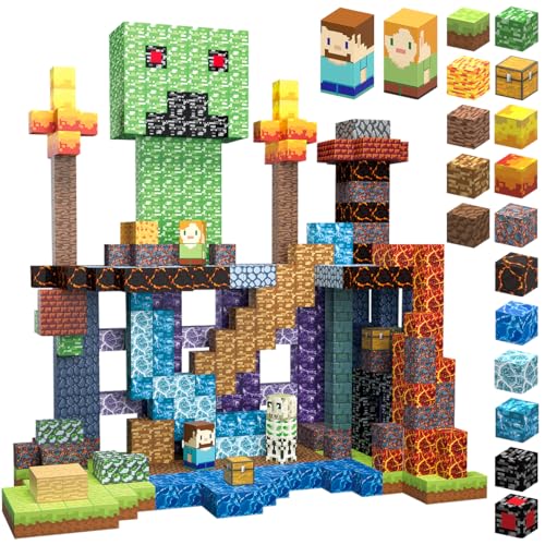 Magnetische Bausteine 160 Stück, Magnetspielzeug Magnetbausteine Magnetspiele Spielzeug für Jungen Mädchen ab 3 4 5 6 7 9 10-12 Jahre, Magnetbausteine Blöcke Kreative Spielzeug Ostern Geschenke Kinder von TUKIIE