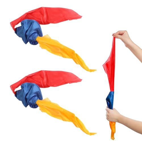 Magic Silk Taschentuch, Magic Scarf, Magic Trick Street Magic Trick Requisiten, Einstecktuch Requisiten Schal, Magier Jonglierschal Farbwechsel, für Kinderpartys Geburtstag Blau Gelb Rot Grün, 2PCS Magic Silk Taschentuch, Magic Scarf, Magic Trick Street Magic Trick Requisiten, Einstecktuch Requisiten Schal, Magier Jonglierschal Farbwechsel, für Kinderpartys Geburtstag Blau Gelb Rot Grün, 2PCS von TUKNN