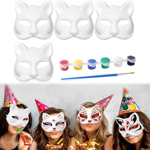 TUKNN Katzenmaske, Kinder Bemalen Maske, DIY Kreatives Katzenmaske, Katzenmaske Masken Zum Bemalen Kinder, Personalisierte Zellstoff Handbemalte Cat Maske, Verwendet Für Rollenspiele, Kostümpartys TUKNN Katzenmaske, Kinder Bemalen Maske, DIY Kreatives Katzenmaske, Katzenmaske Masken Zum Bemalen Kinder, Personalisierte Zellstoff Handbemalte Cat Maske, Verwendet Für Rollenspiele, Kostümpartys von TUKNN