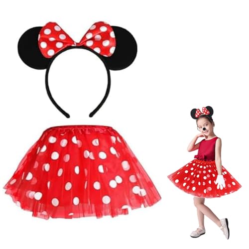 TUKNN Mädchen Maus Mouse Kostüm Set, Kinderkostüme Mäuschen Rot, Mouse Kostüm für Mädchen Kinder, Mouse Kostüm, Damen Maus Mouse Kostüm, Kinderkostüme Mädchen, Maus Ohren Haarreif, 2PCS TUKNN Mädchen Maus Mouse Kostüm Set, Kinderkostüme Mäuschen Rot, Mouse Kostüm für Mädchen Kinder, Mouse Kostüm, Damen Maus Mouse Kostüm, Kinderkostüme Mädchen, Maus Ohren Haarreif, 2PCS von TUKNN