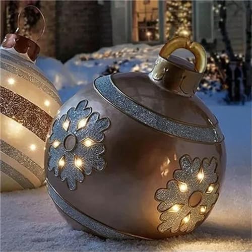 60CM Outdoor Weihnachten Aufblasbare Dekorierte Ball Hergestellt PVC Riesige Licht Glühen Große Bälle Baum Dekorationen Outdoor Spielzeug Ball-F-60cm von TULDYS